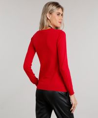 Sueter-Feminino-em-Trico-Manga-Longa-Gola-V-Vermelho-8839909-Vermelho_2