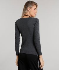 Sueter-Feminino-em-Trico-Manga-Longa-Gola-V-Cinza-Mescla-Escuro-8839909-Cinza_Mescla_Escuro_2