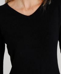 Sueter-Feminino-em-Trico-Manga-Longa-Gola-V-Preto-8839909-Preto_4