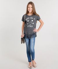 Blusa-Infantil-com-Franjas--Wish-On-A-Star--Decote-Redondo-Manga-Curta-Cinza-Mescla-Escuro-9036429-Cinza_Mescla_Escuro_3