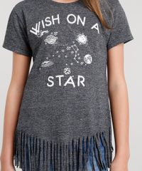 Blusa-Infantil-com-Franjas--Wish-On-A-Star--Decote-Redondo-Manga-Curta-Cinza-Mescla-Escuro-9036429-Cinza_Mescla_Escuro_4