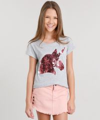 Blusa-Infantil-Unicornio-com-Paete-Dupla-Face-Cinza-Mescla-Claro-9102804-Cinza_Mescla_Claro_1