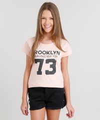 Blusa-Infantil--Brooklyn--com-Glitter-Decote-Redondo-Manga-Curta-em-Algodao---Sustentavel-Rose-9038979-Rose_1