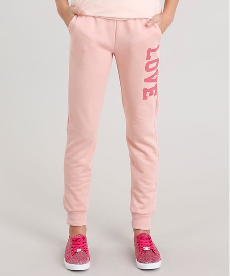 Calca-Infantil-em-Moletom--Love--Rose-8839765-Rose_1