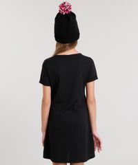 Vestido-Infantil-Choker-com-Argola-Curto-Tshirt-Dress-Manga-Curta-Canelado-Preto-9048074-Preto_2