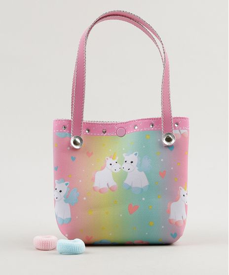 Bolsa-Estampada-de-Unicornio---Elasticos-de-Cabelo-Rosa-9116879-Rosa_1