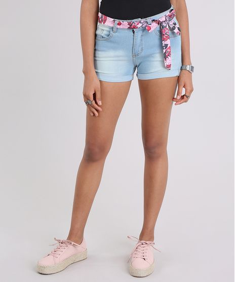 Short-Jeans-Reto-com-Faixa-Estampada-Floral-Azul-Claro-9060177-Azul_Claro_1