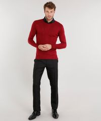 Sueter-Masculino-em-Trico-Manga-Longa-Gola-V-Vermelho-8848895-Vermelho_3