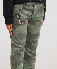 Calca-Infantil-Estampada-Camuflada-com-Bordado-de-Borboletas-Verde-Militar-9035504-Verde_Militar_4