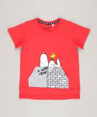 Camiseta-Infantil-Snoopy-com-Bolso-Manga-Curta-Gola-Redonda-Vermelha-9039144-Vermelho_1