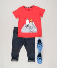 Camiseta-Infantil-Snoopy-com-Bolso-Manga-Curta-Gola-Redonda-Vermelha-9039144-Vermelho_3
