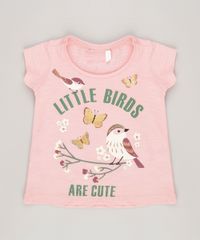 Blusa-Infantil--Little-Birds--Decote-Redondo-Manga-Curta-em-Algodao---Sustentavel-Rosa-9044895-Rosa_1