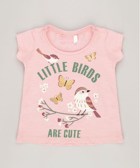 Blusa-Infantil--Little-Birds--Decote-Redondo-Manga-Curta-em-Algodao---Sustentavel-Rosa-9044895-Rosa_1