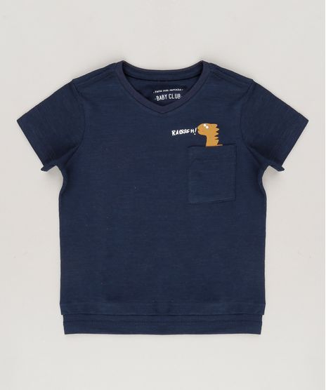 Camiseta-Infantil-Dinossauro-com-Bolso-Manga-Curta-Gola-Redonda-Azul-Marinho-9095177-Azul_Marinho_1
