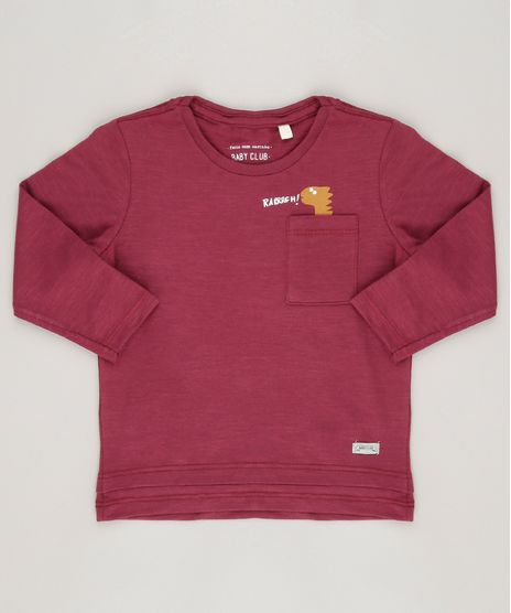 Camiseta-Infantil-Dinossauro-com-Bolso-Manga-Longa-Gola-Redonda-Vinho-9093406-Vinho_1