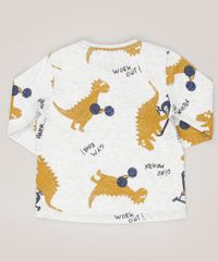 Camiseta-Infantil-Estampada-de-Dinossauro-com-Bolso-Manga-Curta-Gola-Redonda-Cinza-Mescla-Claro-9038057-Cinza_Mescla_Claro_2