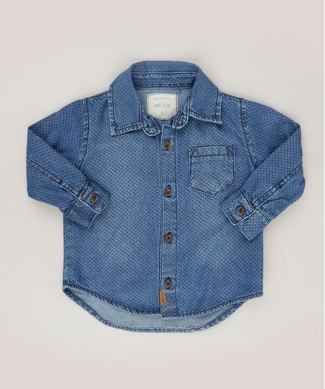 Camisa-Jeans-Infantil-Estampada-de-Poa-Manga-Longa-Azul-Escuro-9101292-Azul_Escuro_1
