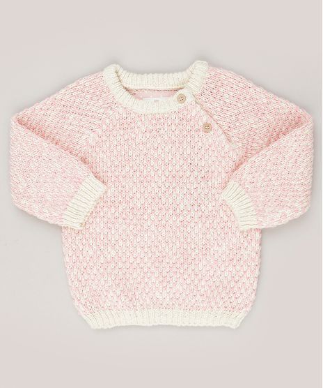 Sueter-Infantil-em-Trico-Manga-Longa-em-Algodao---Sustentavel-Rosa-8878543-Rosa_1