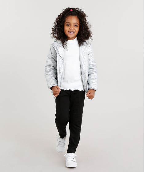 jaqueta prata infantil