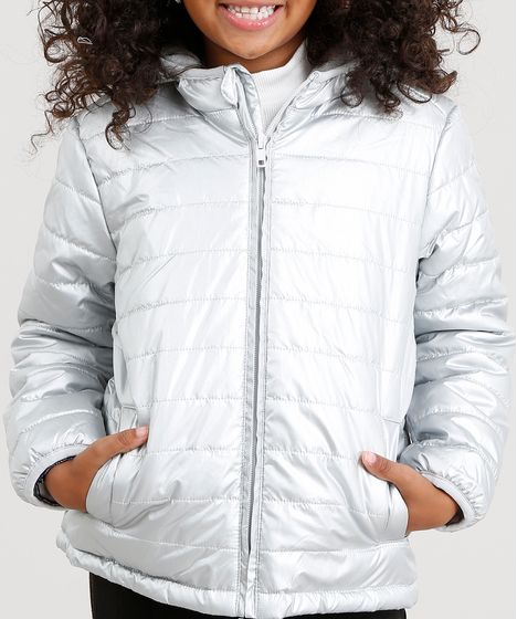 jaqueta prata infantil