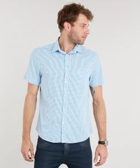 Camisa-Masculina-Comfort-Xadrez-Manga-Curta-Azul-Claro-8851735-Azul_Claro_1