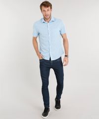 Camisa-Masculina-Comfort-Xadrez-Manga-Curta-Azul-Claro-8851735-Azul_Claro_3