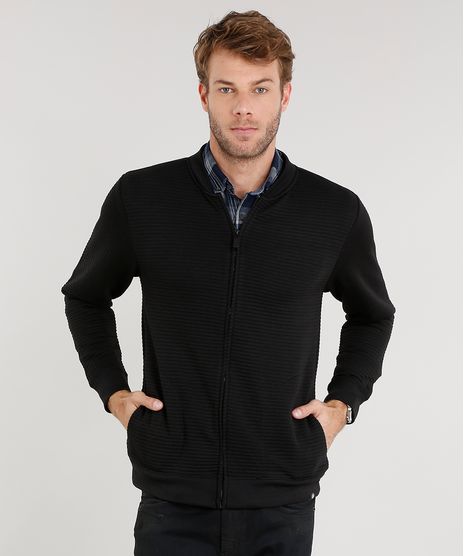 Jaqueta-Masculina-em-Moletom-com-Matelasse-Manga-Longa-Preta-8833746-Preto_1