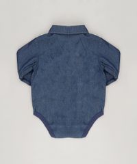 Body-Camisa-Jeans-Infantil-Manga-Longa-em-Algodao---Sustentavel-Azul-Escuro-8858980-Azul_Escuro_2