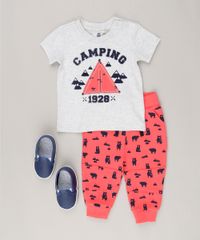 Conjunto-Infantil-com-Camiseta-Interativa-Manga-Curta--Camping--Cinza-Mescla-Claro---Calca-em-Moletom-Estampada-de-Ursos-Vermelha-8786850-Vermelho_3