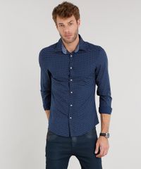 Camisa-Masculina-Slim-Estampada-Manga-Longa-Azul-Marinho-8851783-Azul_Marinho_1