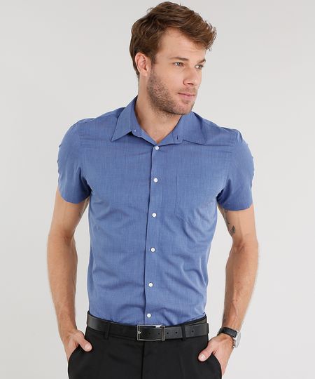 Camisa-Masculina-Comfort-Manga-Curta-Azul-8838279-Azul_1 Camisa-Masculina-Comfort-Manga-Curta-Azul-8838279-Azul_1
