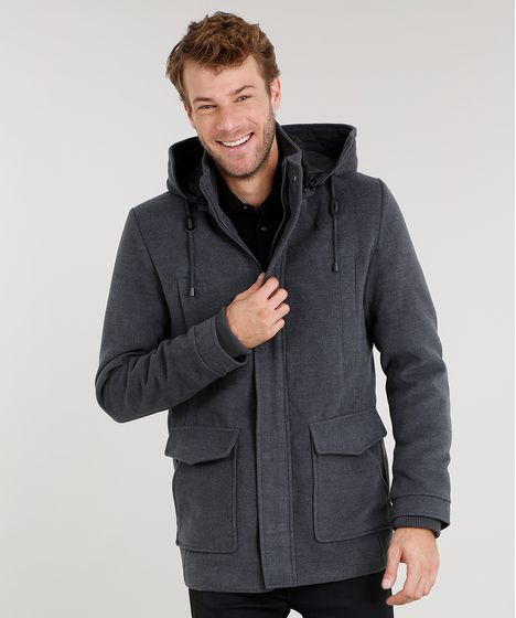 casaco com capuz removivel