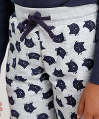 Calca-Infantil-em-Moletom-Estampada-de-Gatinhos-Cinza-Mescla-8830181-Cinza_Mescla_4