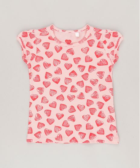 Blusa-Infantil-Estampada-de-Coracoes-Decote-Redondo-Manga-Curta-em-Algodao---Sustentavel-Rosa-9034977-Rosa_1