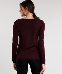 Sueter-Feminino-em-Trico-com-Bolinhas-Manga-Longa-Decote-Redondo-Vinho-8476300-Vinho_2