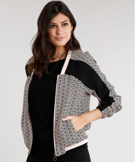 Jaqueta-Feminina-Bomber-Estampada-Geometrica-Manga-Longa-Gola-V-Rose-8881852-Rose_1