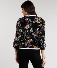Jaqueta-Feminina-Bomber-Estampada-Floral-Manga-Longa-Gola-V-Preta-8881641-Preto_2