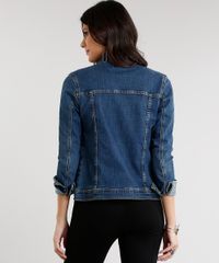 Jaqueta-Jeans-Feminina-com-Tachas-Manga-Longa-Azul-Escuro-9011565-Azul_Escuro_2