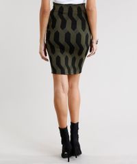 Saia-Feminina-Lapis-Estampada-Geometrica-Curta-Verde-Militar-9026333-Verde_Militar_2