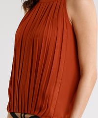 Regata-Feminina-Halter-Neck-com-Pregas-Decote-Redondo-Laranja-Escuro-8932849-Laranja_Escuro_4