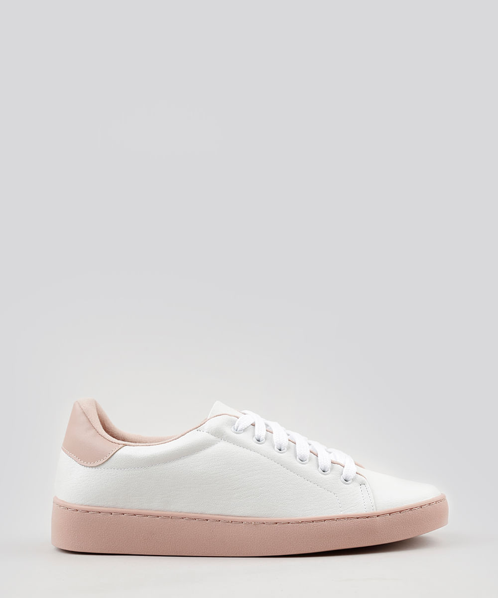 tenis vizzano branco e rosa