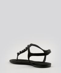 Rasteira-Feminina-em-Suede-com-Esferas-Preta-9097776-Preto_3