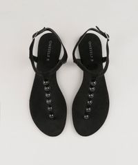 Rasteira-Feminina-em-Suede-com-Esferas-Preta-9097776-Preto_4