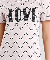 Camisola-Feminina--Love--Estampada-de-Panda-Manga-Curta-Rosa-Claro-9119062-Rosa_Claro_3