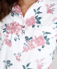 Pijama-Feminino-em-Fleece-Estampado-Floral-Manga-Longa--Branco-8875834-Branco_3