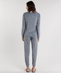Pijama-Feminino--Love--em-Plush-Manga-Longa-Decote-Redondo-Cinza-Mescla-Escuro-8875822-Cinza_Mescla_Escuro_2