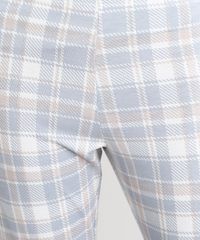 Pijama-Feminino-Xadrez-Manga-Longa-Decote-V-Cinza-Mescla-Claro-9119098-Cinza_Mescla_Claro_4