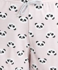 Pijama-Feminino--Panda-Hug--Com-Estampa-Manga-Curta-Decote-Redondo-Cinza-Mescla-Claro-9007206-Cinza_Mescla_Claro_4