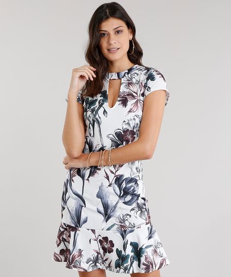 Vestido-Feminino-Choker-Estampado-Floral-Curto-Manga-Curta-Off-White-8954685-Off_White_1