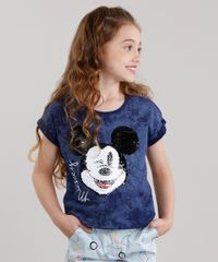 Blusa-Infantil-Mickey-com-Bordado-Paete-Dupla-Face-Manga-Curta-Decote-Redondo-Azul-Marinho-9114158-Azul_Marinho_1